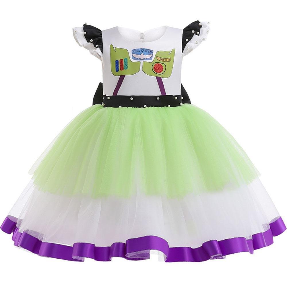 Girls' Buzz Lightyear Princess Dress Beaded Patchwork Party Gown - Pajamasbuy