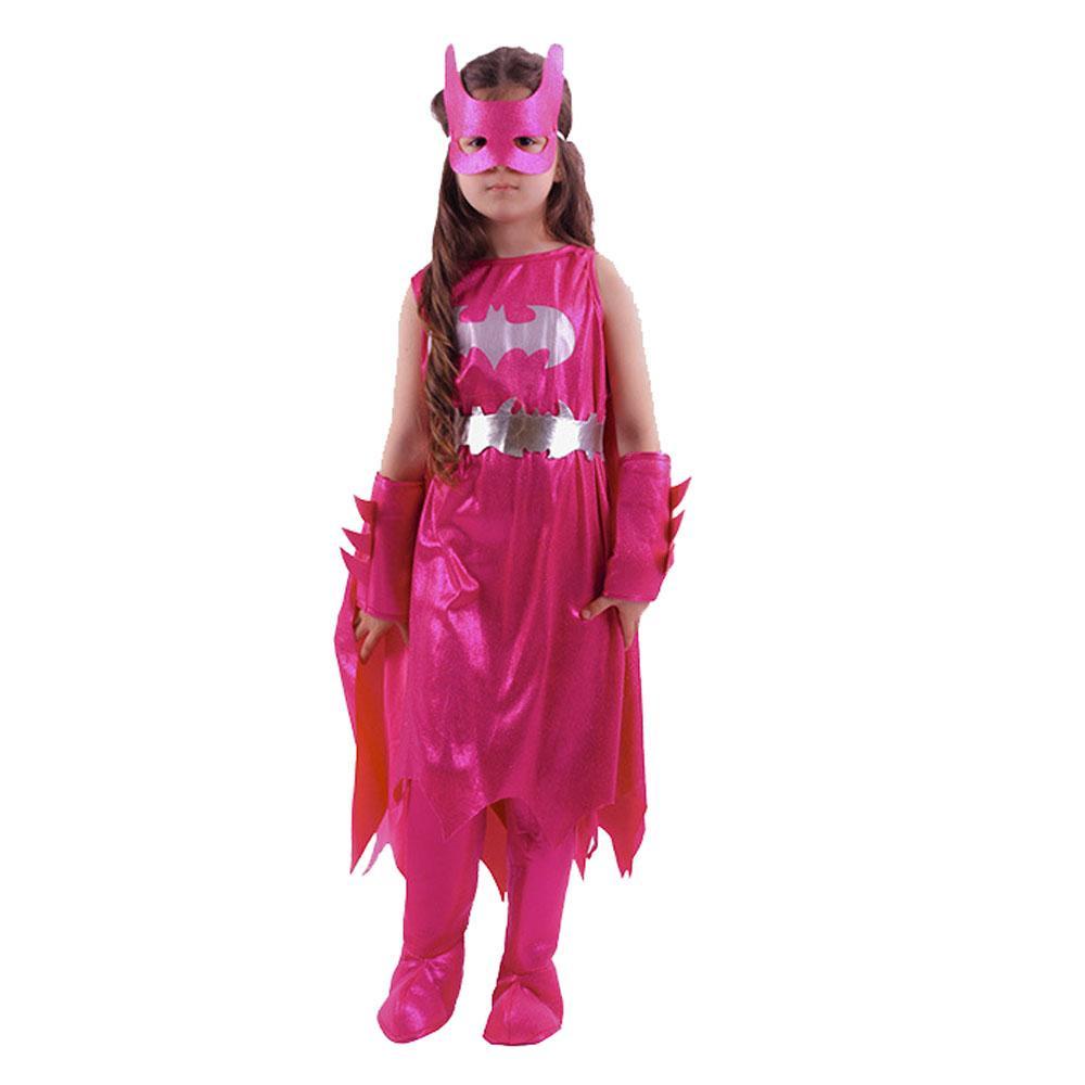 BuyGirl's Deluxe Pink Batgirl Cosplay Costume Halloween Fancy Dress Up Outfit for Child Now Cheaper With 3 - 5 Days Ship - PajamasBuy