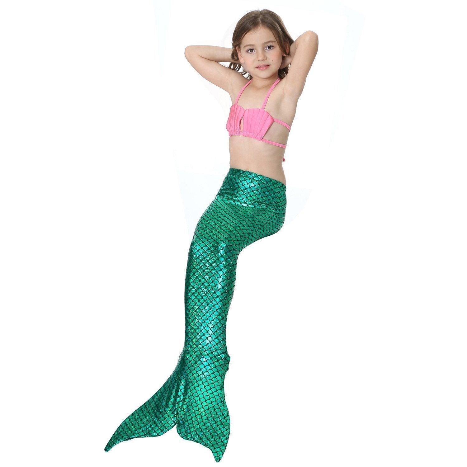 Girls Kids Mermaid Tail Swimwear Bikini Set Swimsuit Swimming Costume - Pajamasbuy