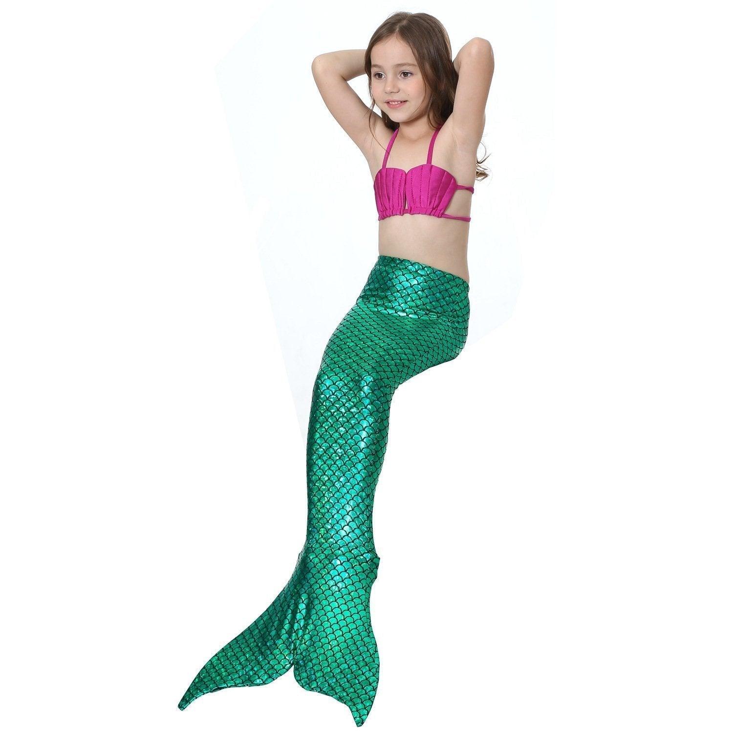 Girls Kids Mermaid Tail Swimwear Bikini Set Swimsuit Swimming Costume - Pajamasbuy