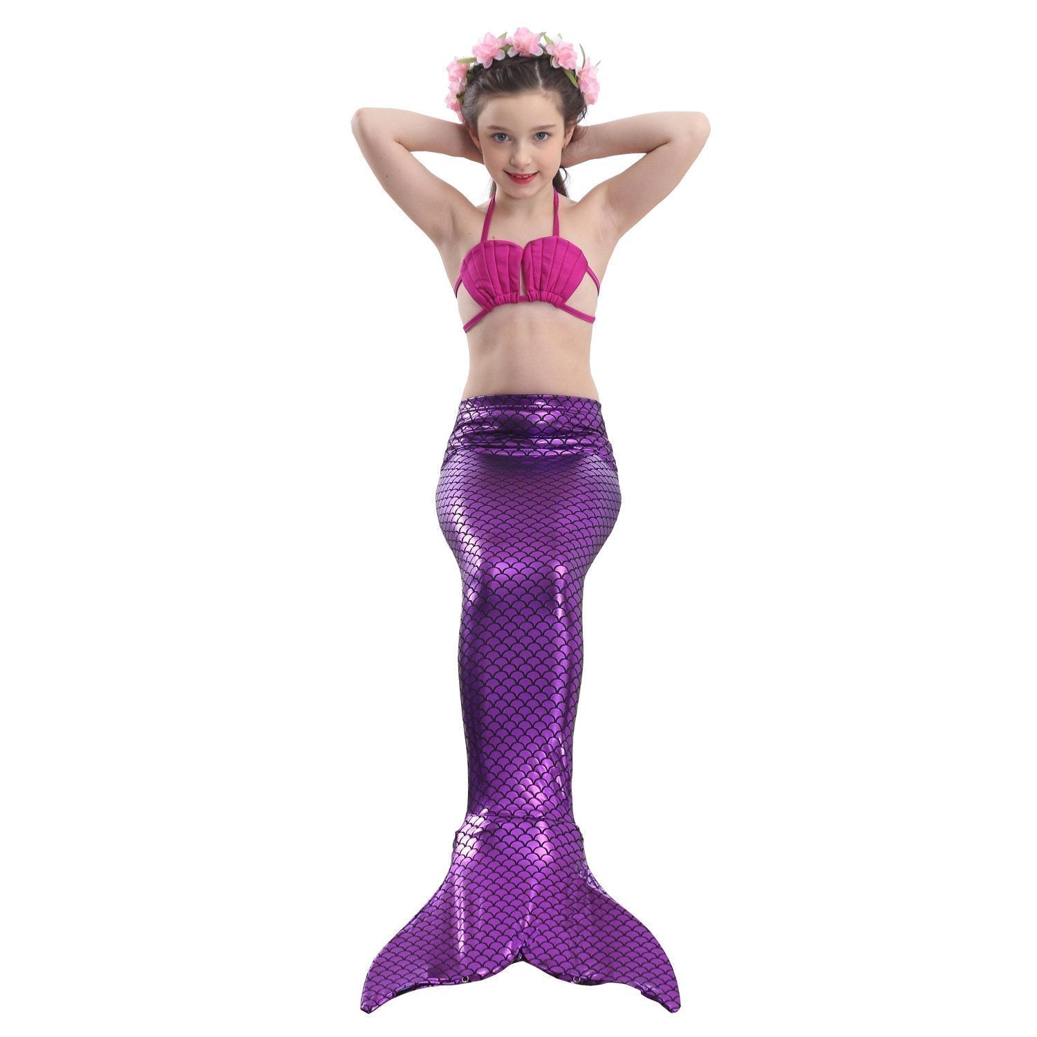 BuyGirls Kids Mermaid Tail Swimwear Bikini Set Swimsuit Swimming Costume Now Cheaper With 3 - 5 Days Ship - PajamasBuy