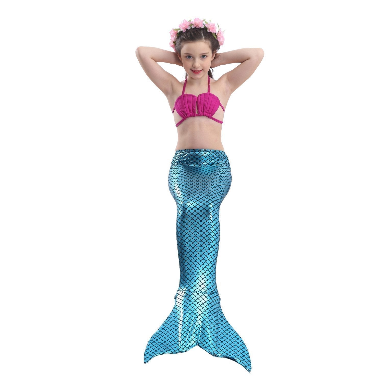 BuyGirls Kids Mermaid Tail Swimwear Bikini Set Swimsuit Swimming Costume Now Cheaper With 3 - 5 Days Ship - PajamasBuy