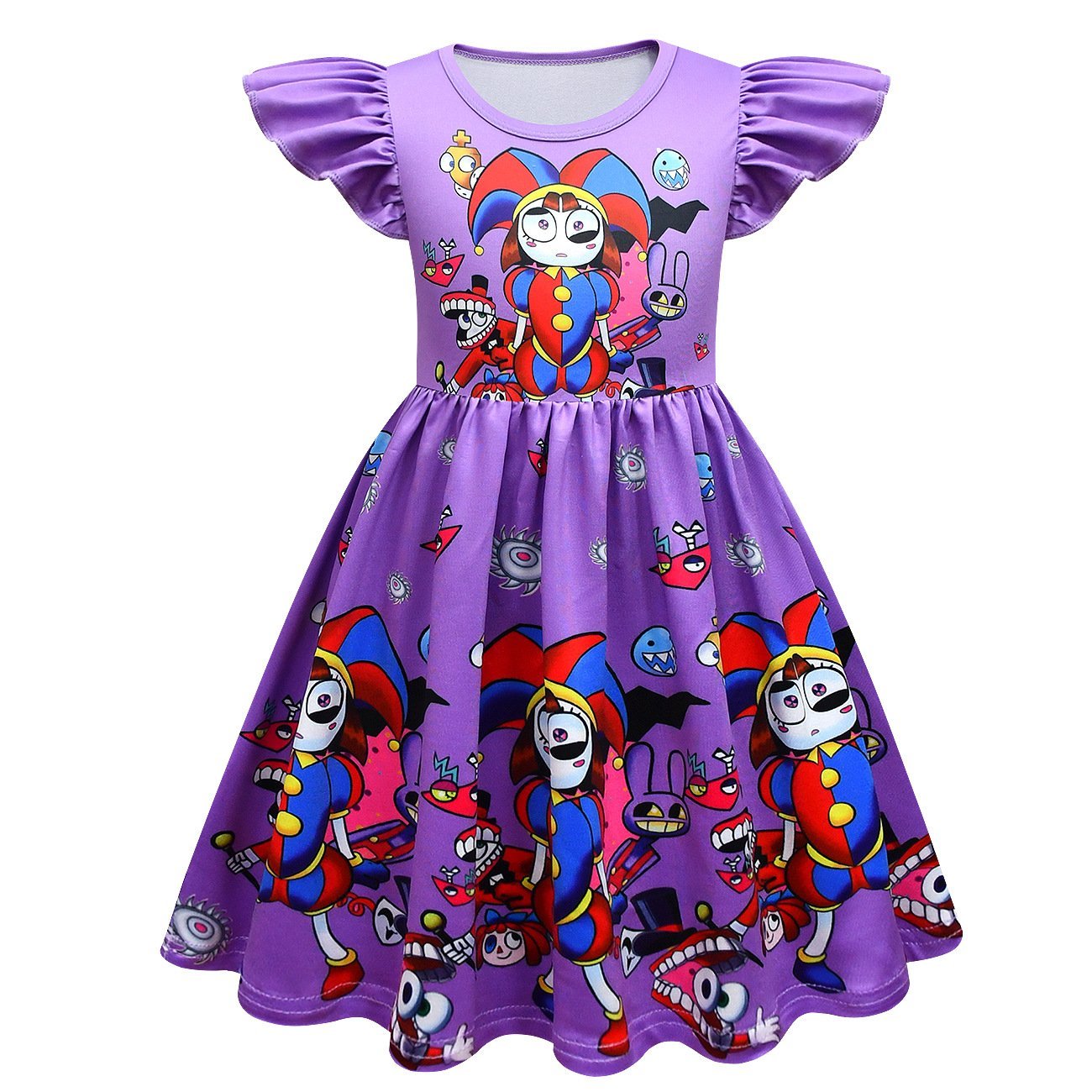 BuyGirls' The Amazing Digital Circus Printing Flying Sleeve Dress For Kids Now Cheaper With 3 - 5 Days Ship - PajamasBuy