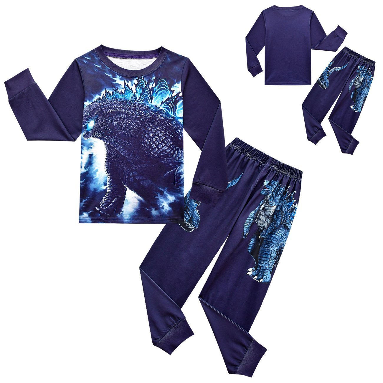 BuyGodzilla Vs Kong Printed Two - piece Boy Long - sleeved Trousers Pajamas Now Cheaper With 3 - 5 Days Ship - PajamasBuy