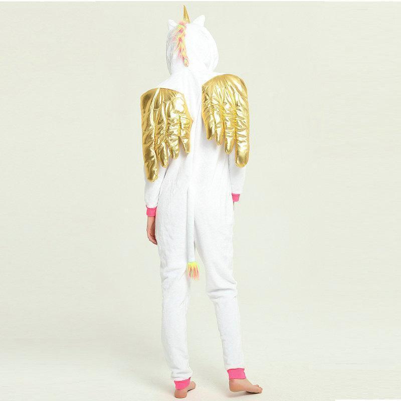 BuyGold Winged Unicorns Kigurumi Onesies Pajamas for Adult Now Cheaper With 3 - 5 Days Ship - PajamasBuy