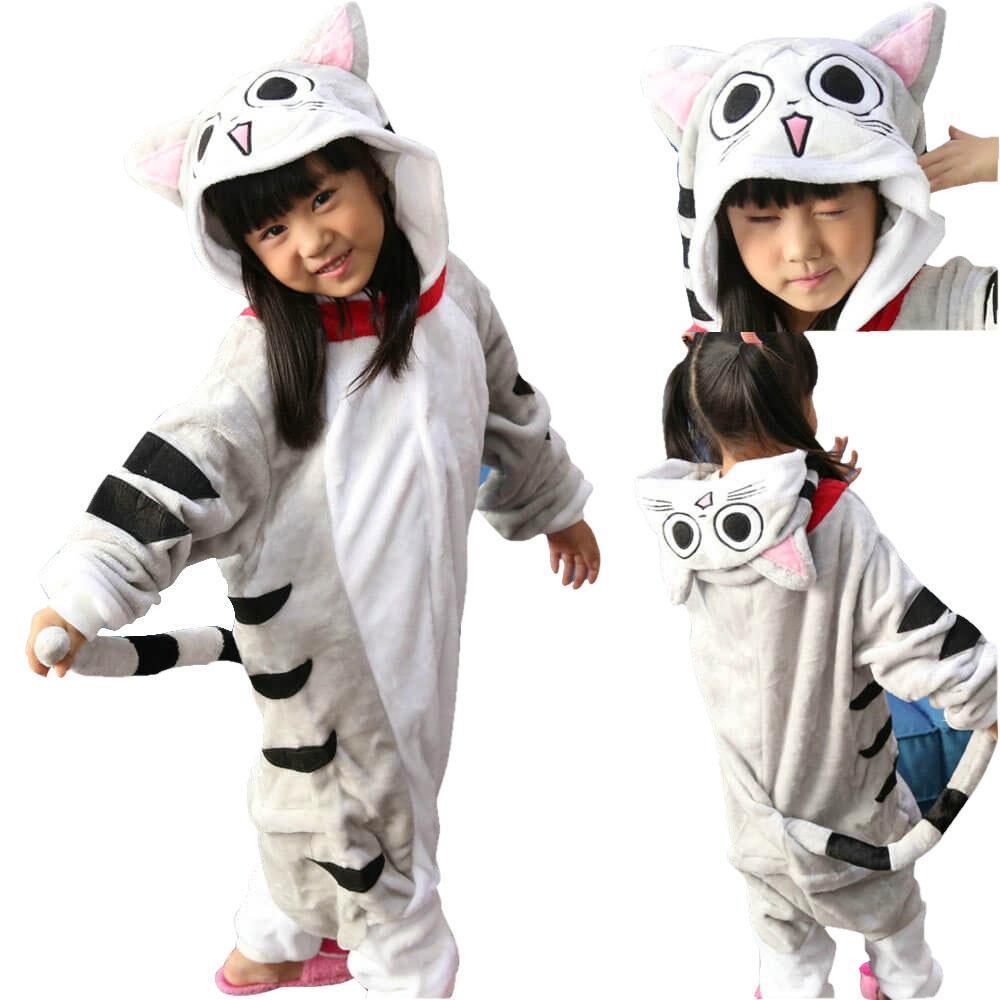 Grey Chi's Cat Kids Onesies Hoodie Costume Kigurumi Pajamas - Pajamasbuy