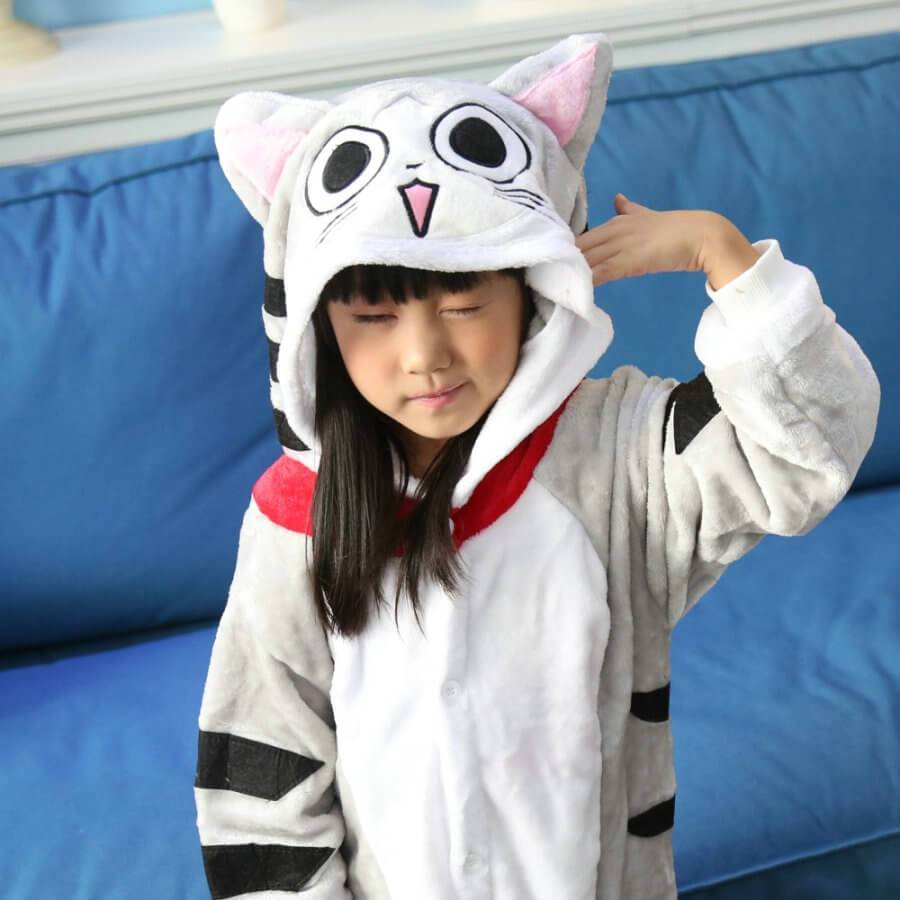 BuyGrey Chi's Cat Kids Onesies Hoodie Costume Kigurumi Pajamas Now Cheaper With 3 - 5 Days Ship - PajamasBuy