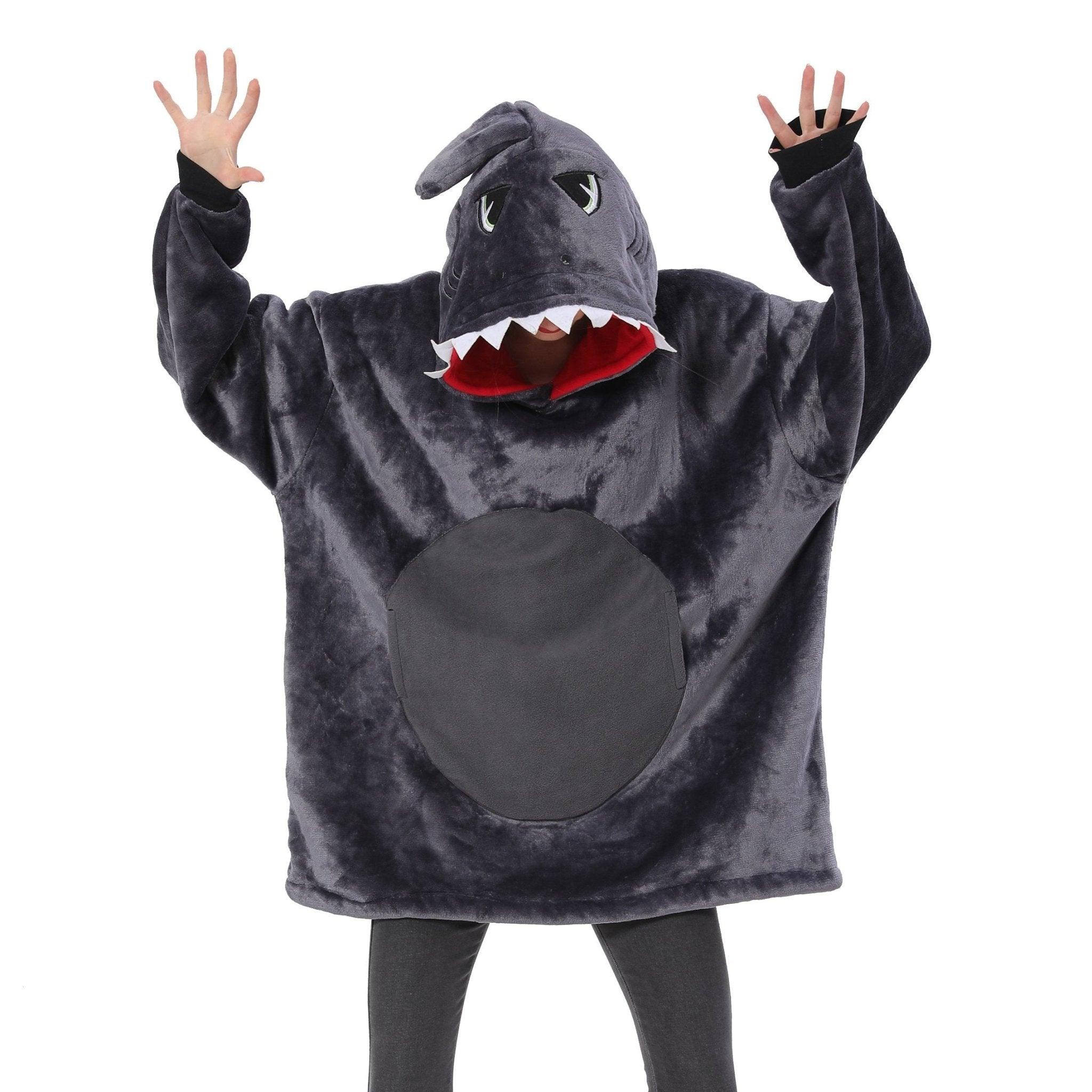 Grey Shark Animals Costume Keep Warm Cozy Lazy TV Blanket Pajamas - Pajamasbuy