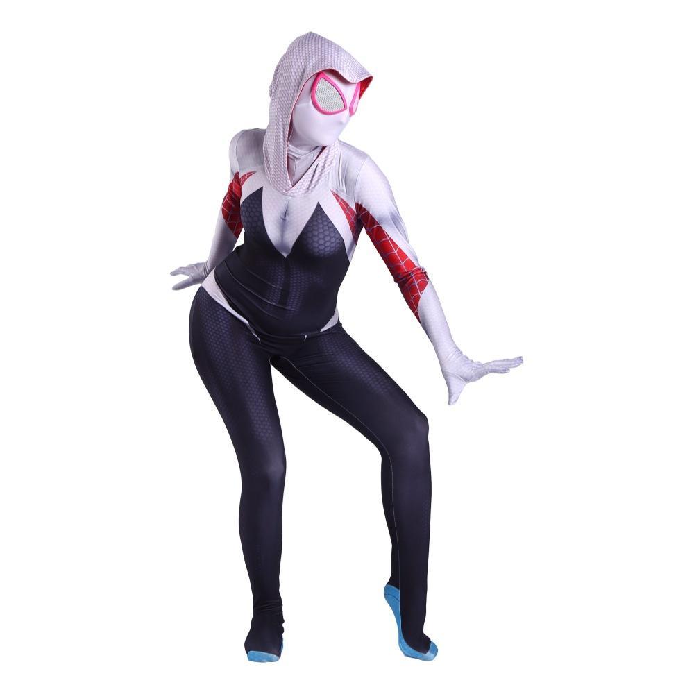 Gwen Stacy Spider - man Costume Costume Zentai Jumpsuit Bodysuit Adult Kids - Pajamasbuy