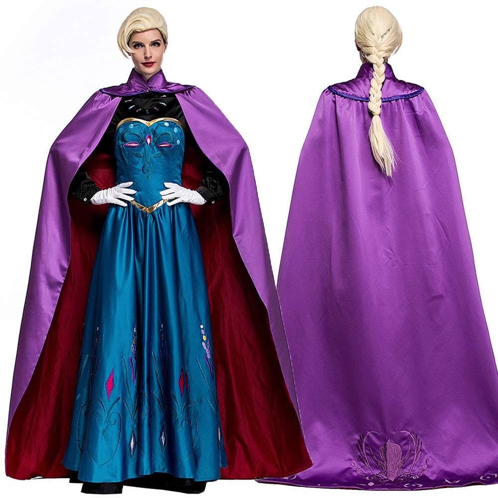 BuyHalloween Adult Snow Queen Anna Cosplay Costume Dress Now Cheaper With 3 - 5 Days Ship - PajamasBuy