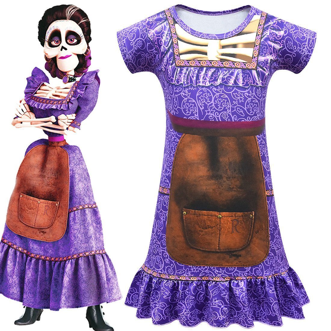 BuyHalloween Anime Coco Mama Imelda cosplay child Girl 3D printing dress skirt Makeup party costume Now Cheaper With 3 - 5 Days Ship - PajamasBuy