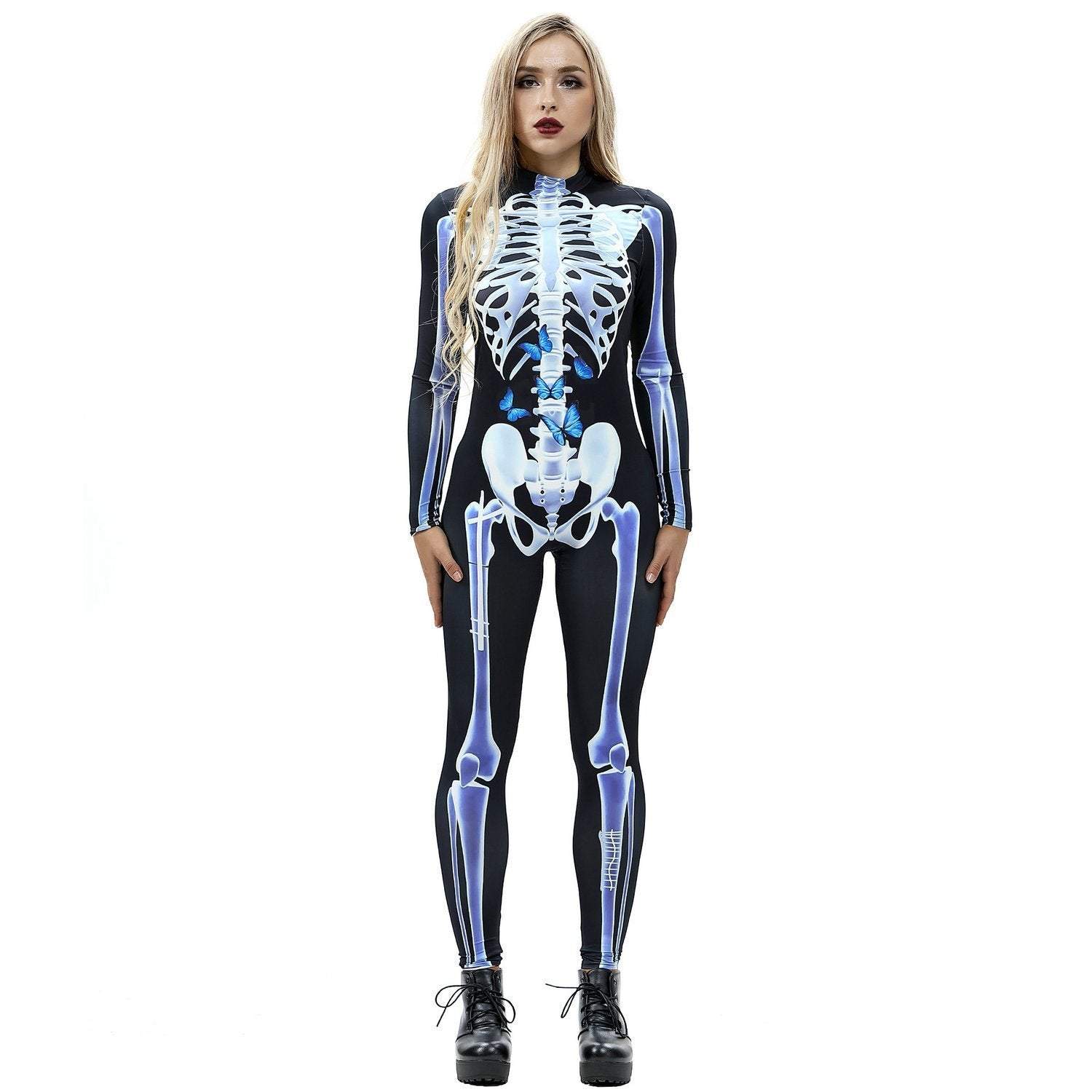 BuyHalloween Skeleton Cosplay Costume Bodycon Jumpsuit for Women Now Cheaper With 3 - 5 Days Ship - PajamasBuy