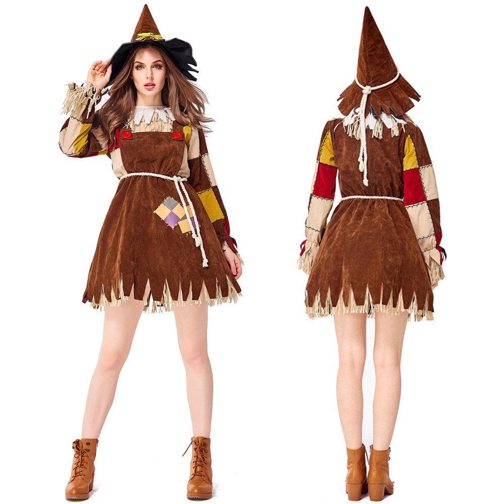 BuyHalloween The Wizard of OZ Scarecrow Dress Cosplay Costume for Women Now Cheaper With 3 - 5 Days Ship - PajamasBuy