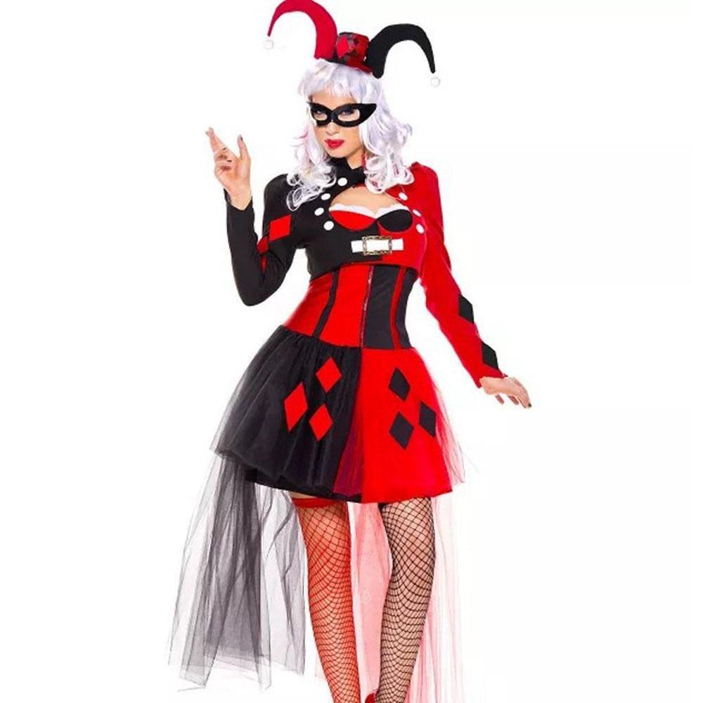 Harley quinn costume Women Dress Hallloween Masquerade circus costumes - Pajamasbuy