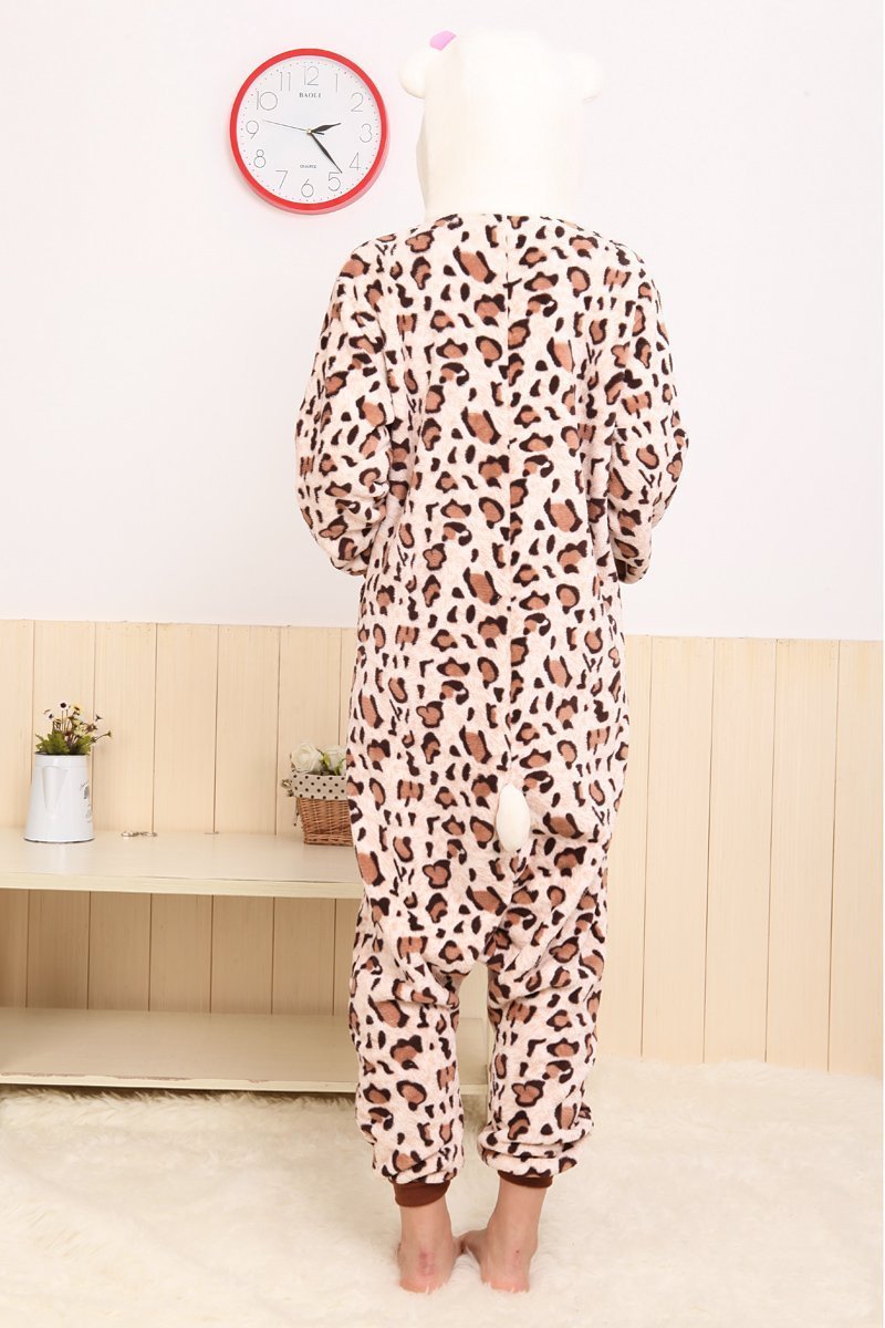 BuyHello Kitty Hoodie Pajamas Leopard Kigurumi Animal Costume Now Cheaper With 3 - 5 Days Ship - PajamasBuy