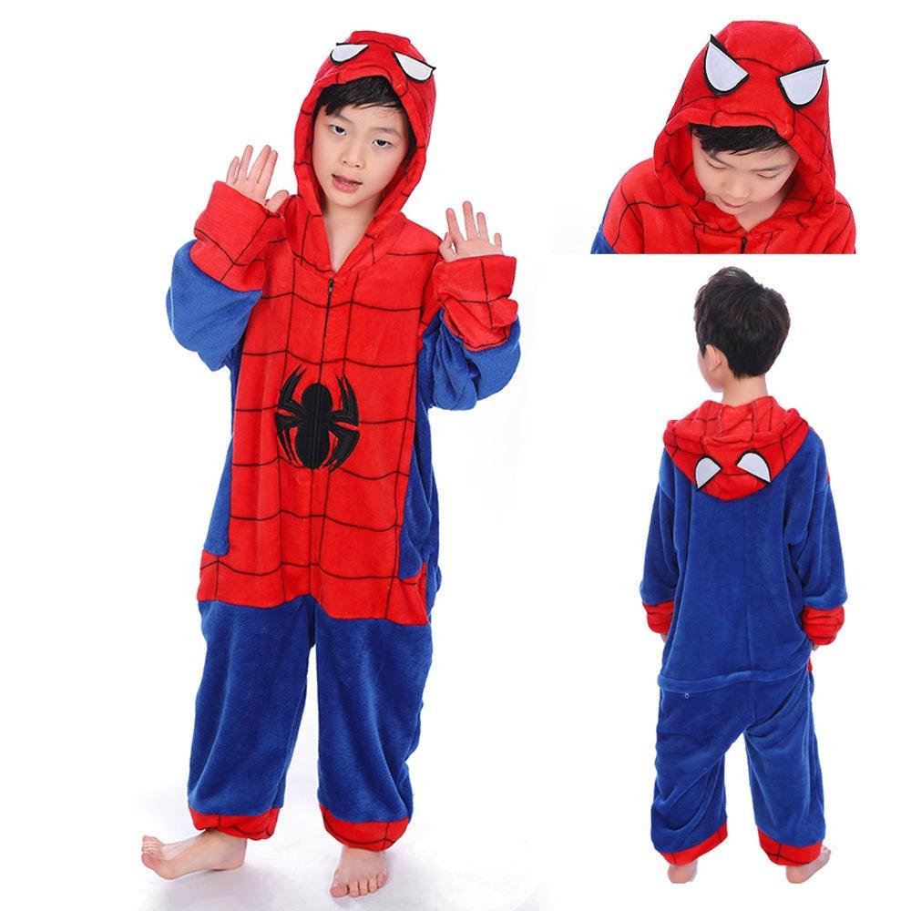 Hero Spiderman Kids Onesies Hoodie Pajamas Kigurumi Costume - Pajamasbuy