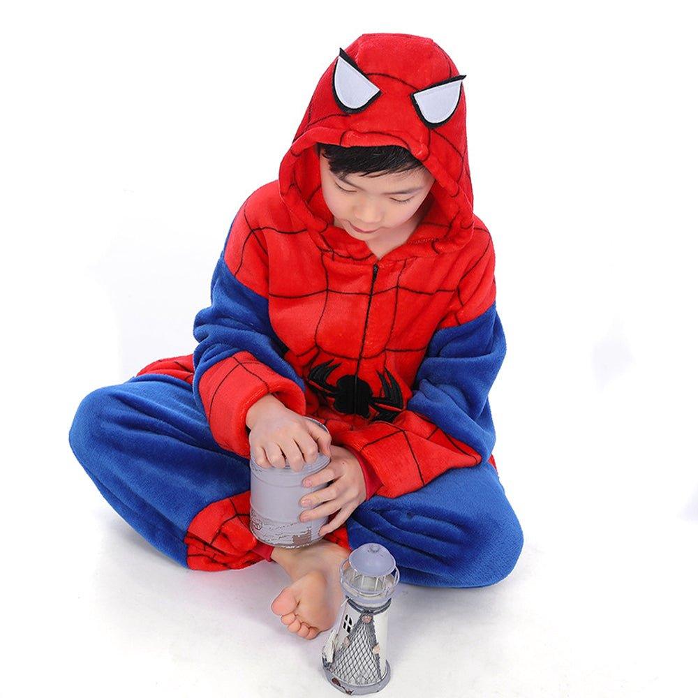 Hero Spiderman Kids Onesies Hoodie Pajamas Kigurumi Costume - Pajamasbuy