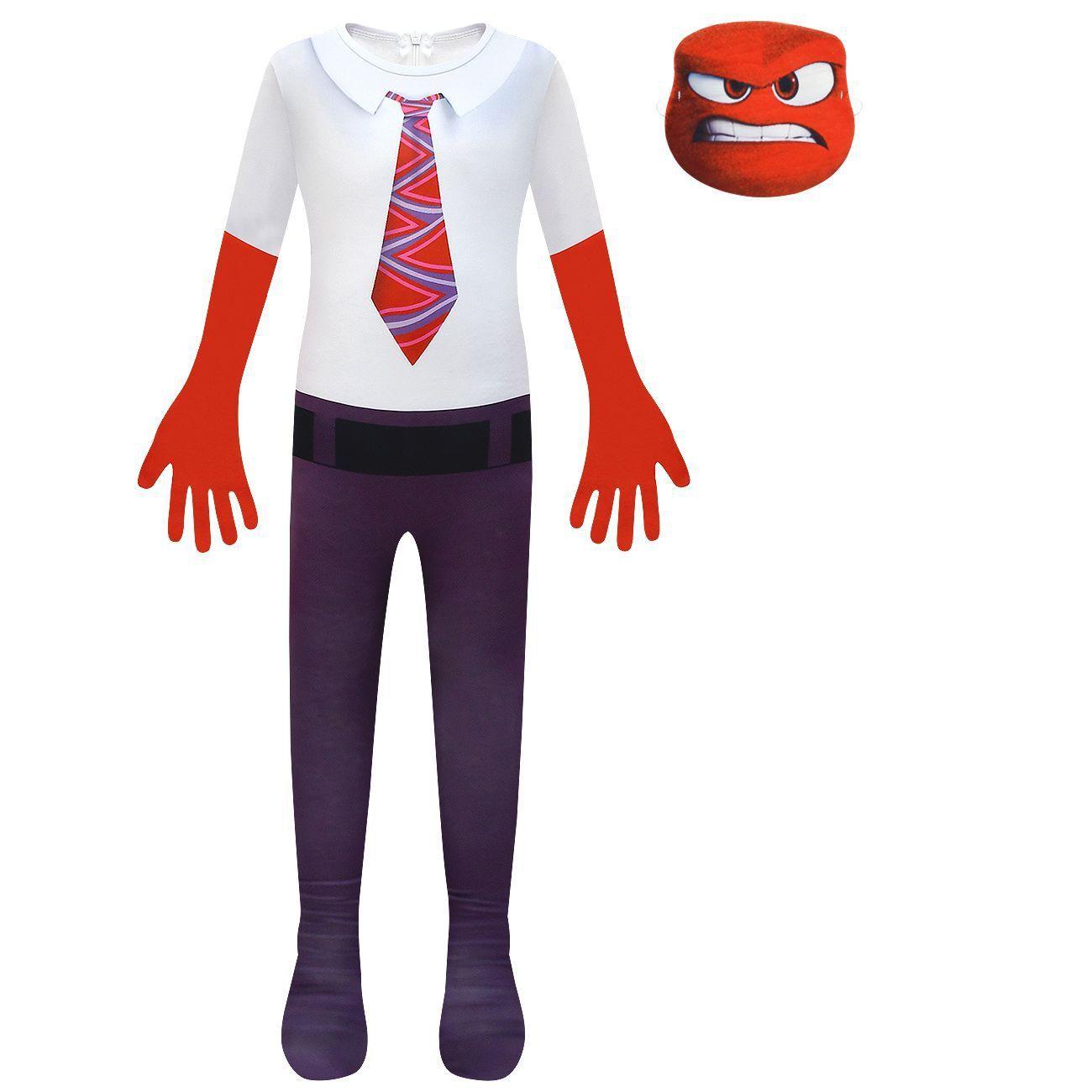 Inside Out Anger Cosplay Jumpsuit for Boys Kids' Zentai Costume - Pajamasbuy