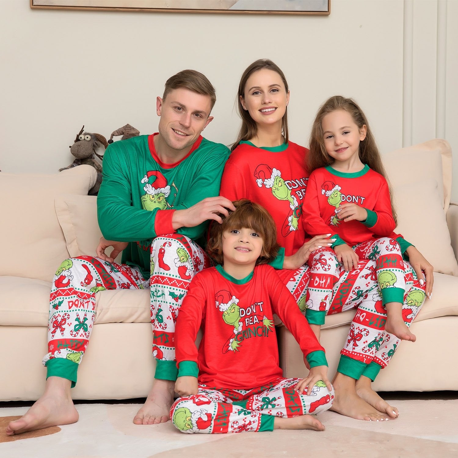 Christmas Monster Animation Family Couples Matching Pajamas Party Sets