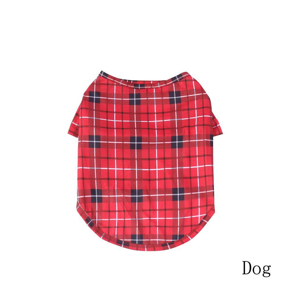 Christmas Family Matching Pajamas Red Print Plaid Suit Dog Pajamas