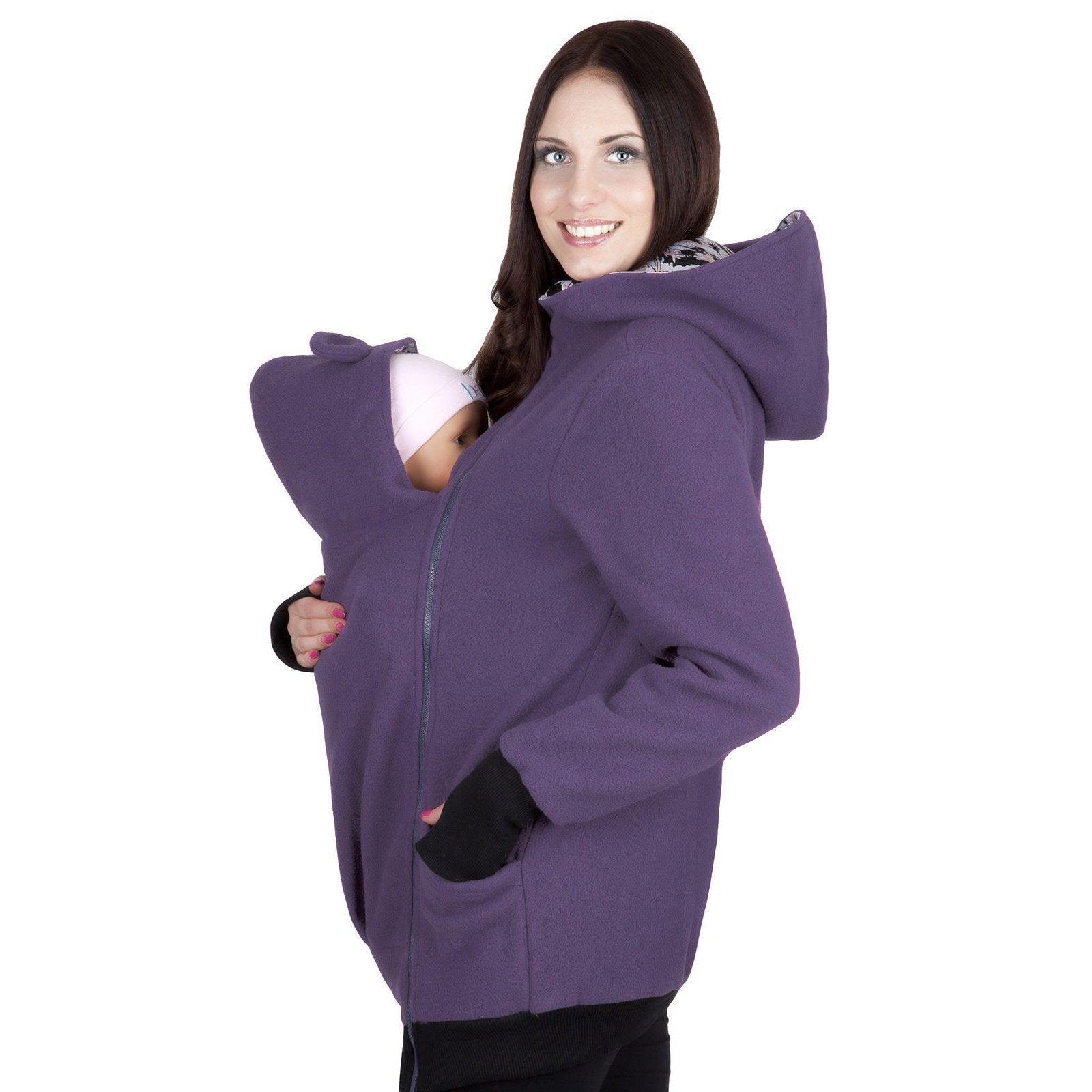 Kangaroo Baby Wear Warm Zipper Long Coat Jacket Hoodie for Mom - Pajamasbuy