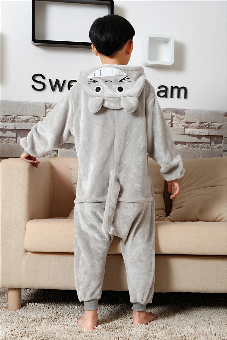 BuyKid Grey Totoro Kids Onesies Pajamas Winter Kigurumi Costume Now Cheaper With 3 - 5 Days Ship - PajamasBuy