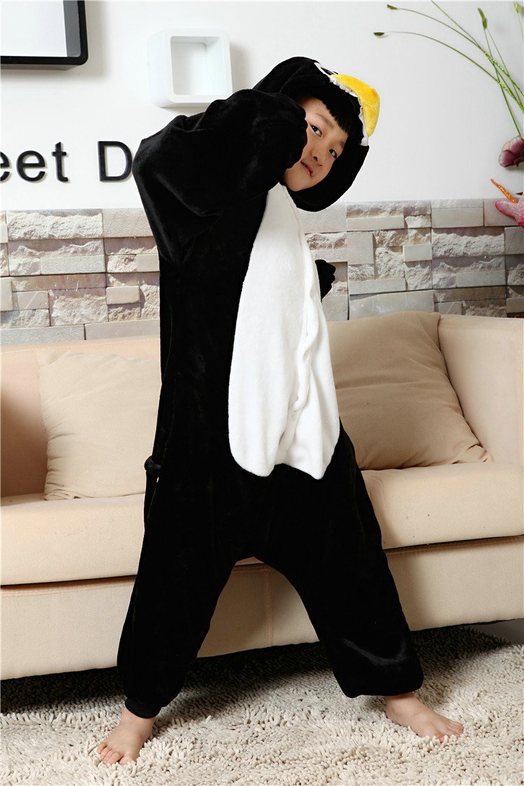 BuyKids Black Penguin Kigurumi Pajamas Animal Onesies costume Now Cheaper With 3 - 5 Days Ship - PajamasBuy