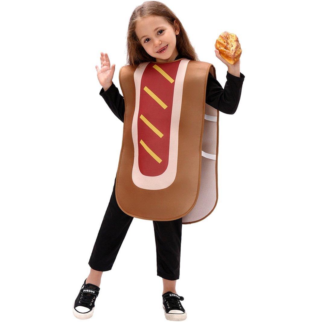 Kids Bun Hot Dog Onesie Funny Novelty Halloween Cosplay Party Costume - Pajamasbuy