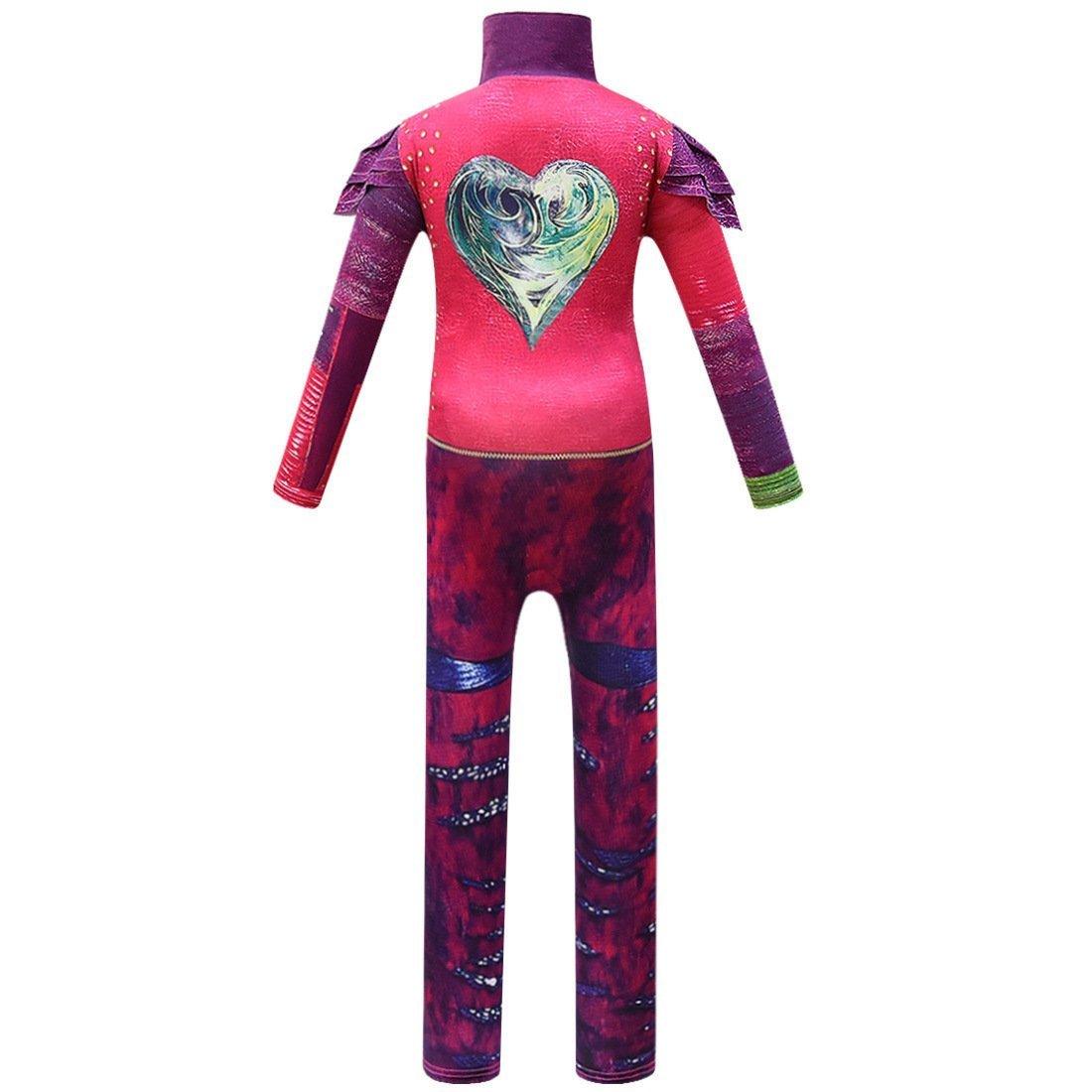 Kids Descendants Mal Cosplay Zentai Suit Costume Children Jumpsuit Bodysuit Outfits - Pajamasbuy