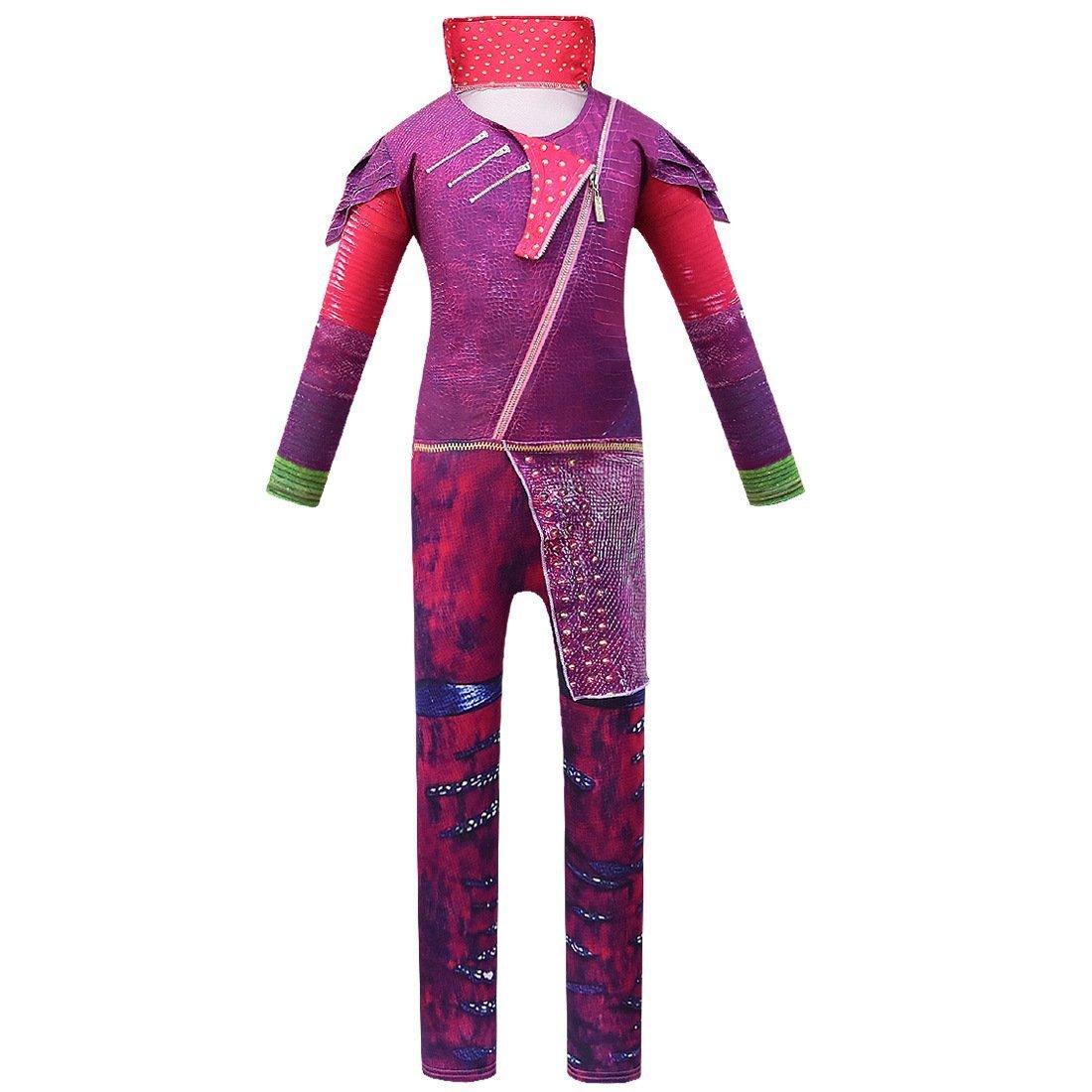 Kids Descendants Mal Cosplay Zentai Suit Costume Children Jumpsuit Bodysuit Outfits - Pajamasbuy