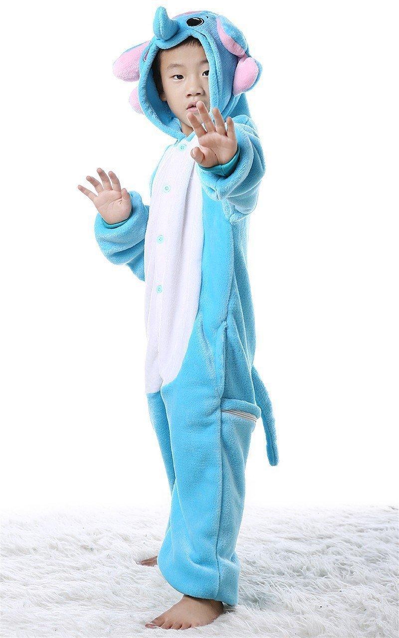 Kids Elephant Dumbo Onesies Hoodie Pajamas Kigurumi Costume - Pajamasbuy