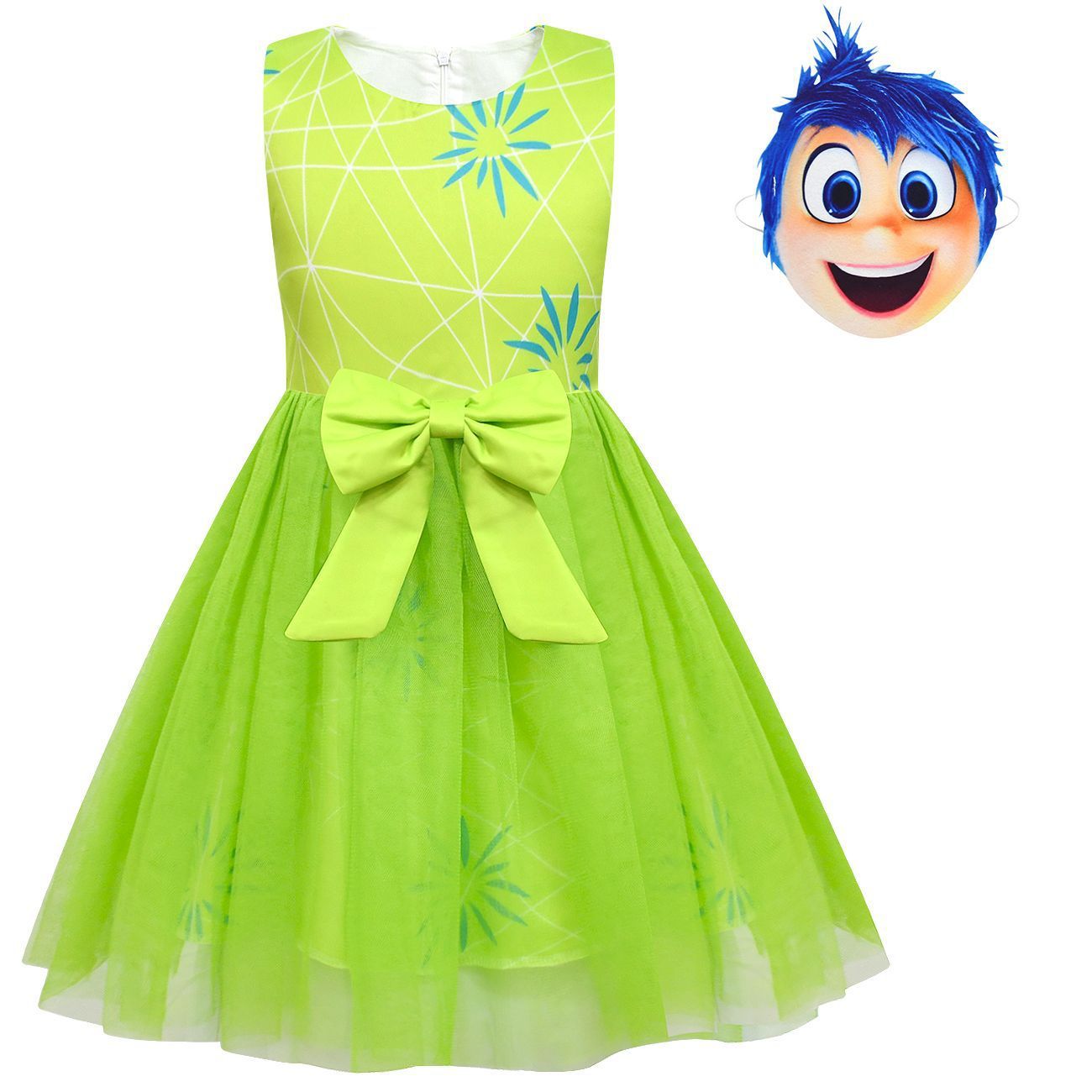 BuyKids' Inside Out Joy Tutu Dress Cosplay Costume Princess Gown with Bag and Mask Now Cheaper With 3 - 5 Days Ship - PajamasBuy