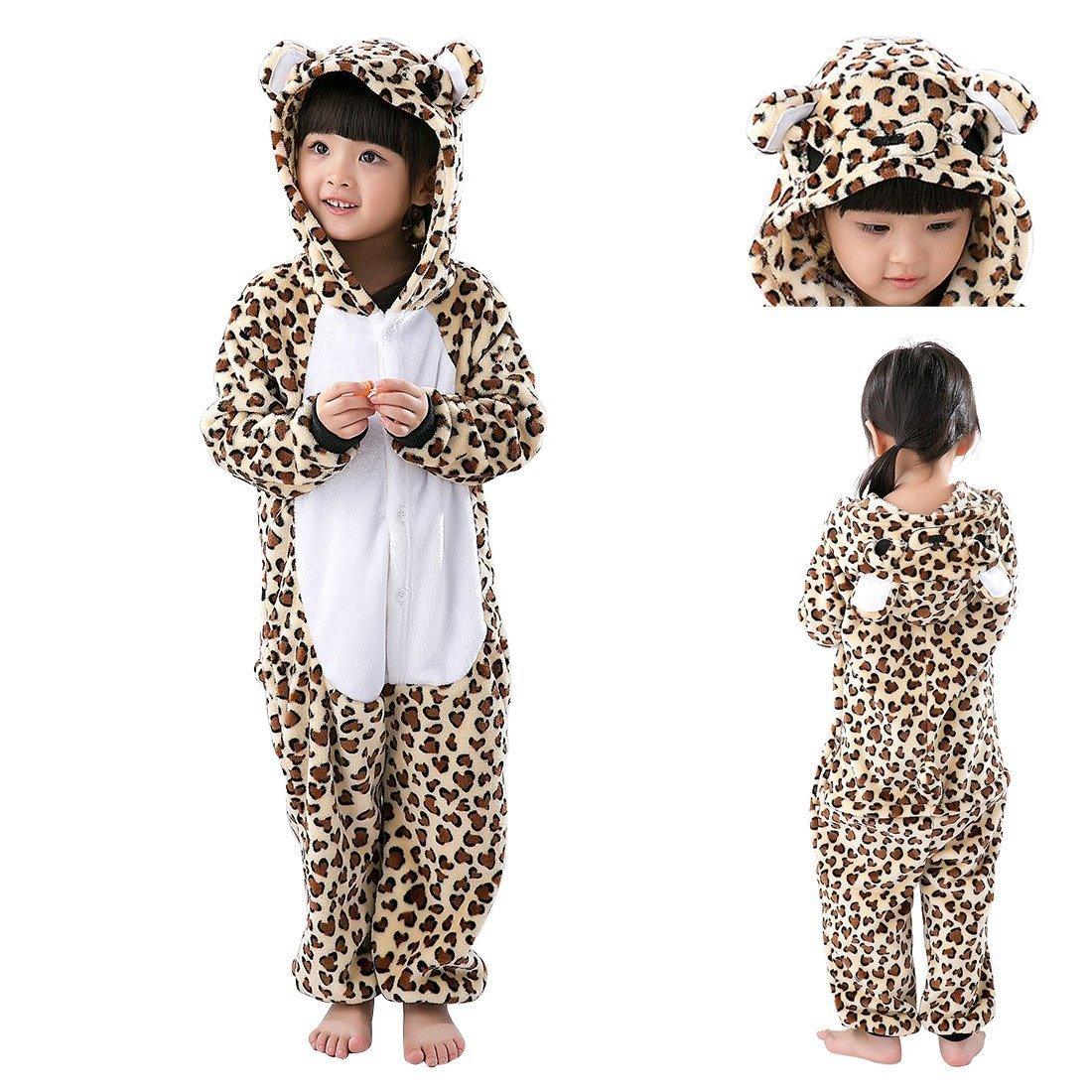 Kids Leopard Bear Onesies Animal Kigurumi Costume Pajamas - Pajamasbuy