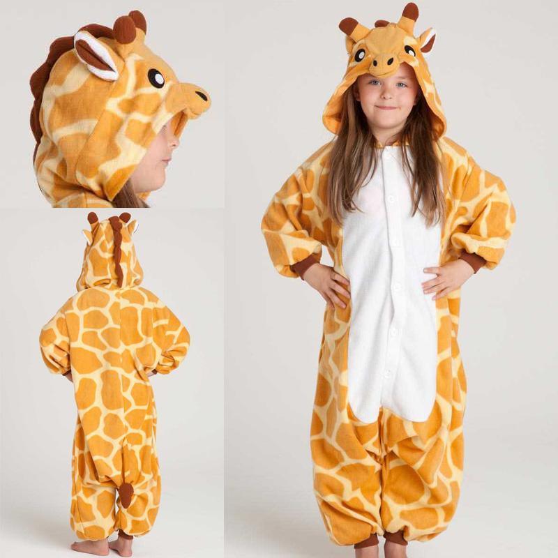 Kids Onesies Hoodie Giraffe Animal Pajamas Kigurumi Costume - Pajamasbuy