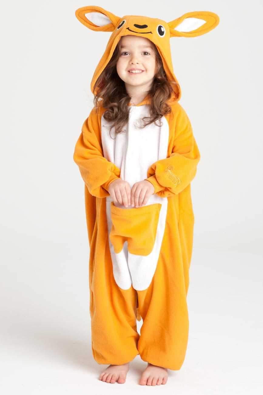 Kids Onesies Hoodie Kangaroo Animal Pajamas Kigurumi Costume - Pajamasbuy