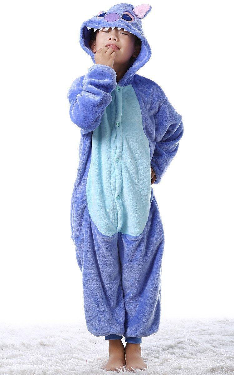 Kids Onesies Hoodie Stitch Animal Pajamas Kigurumi Costume - Pajamasbuy