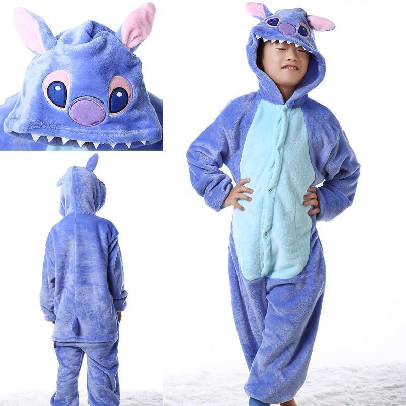 Kids Onesies Hoodie Stitch Animal Pajamas Kigurumi Costume - Pajamasbuy