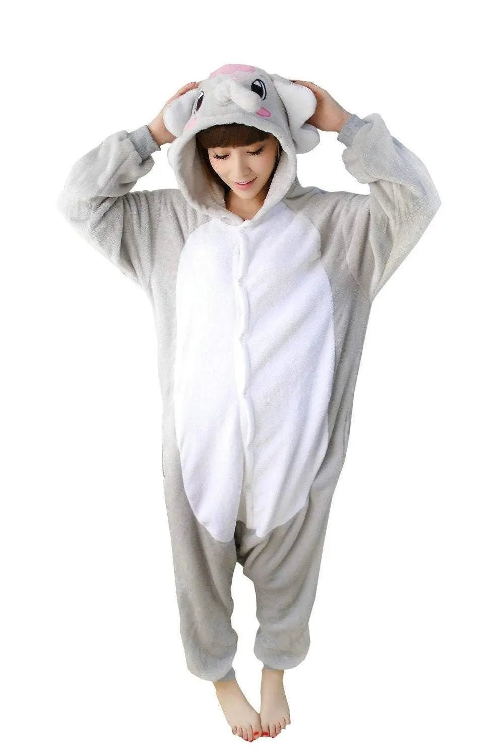 BuyKigurumi Animal Elephant Onesies Pajamas Cosplay Costumes Now Cheaper With 3 - 5 Days Ship - PajamasBuy