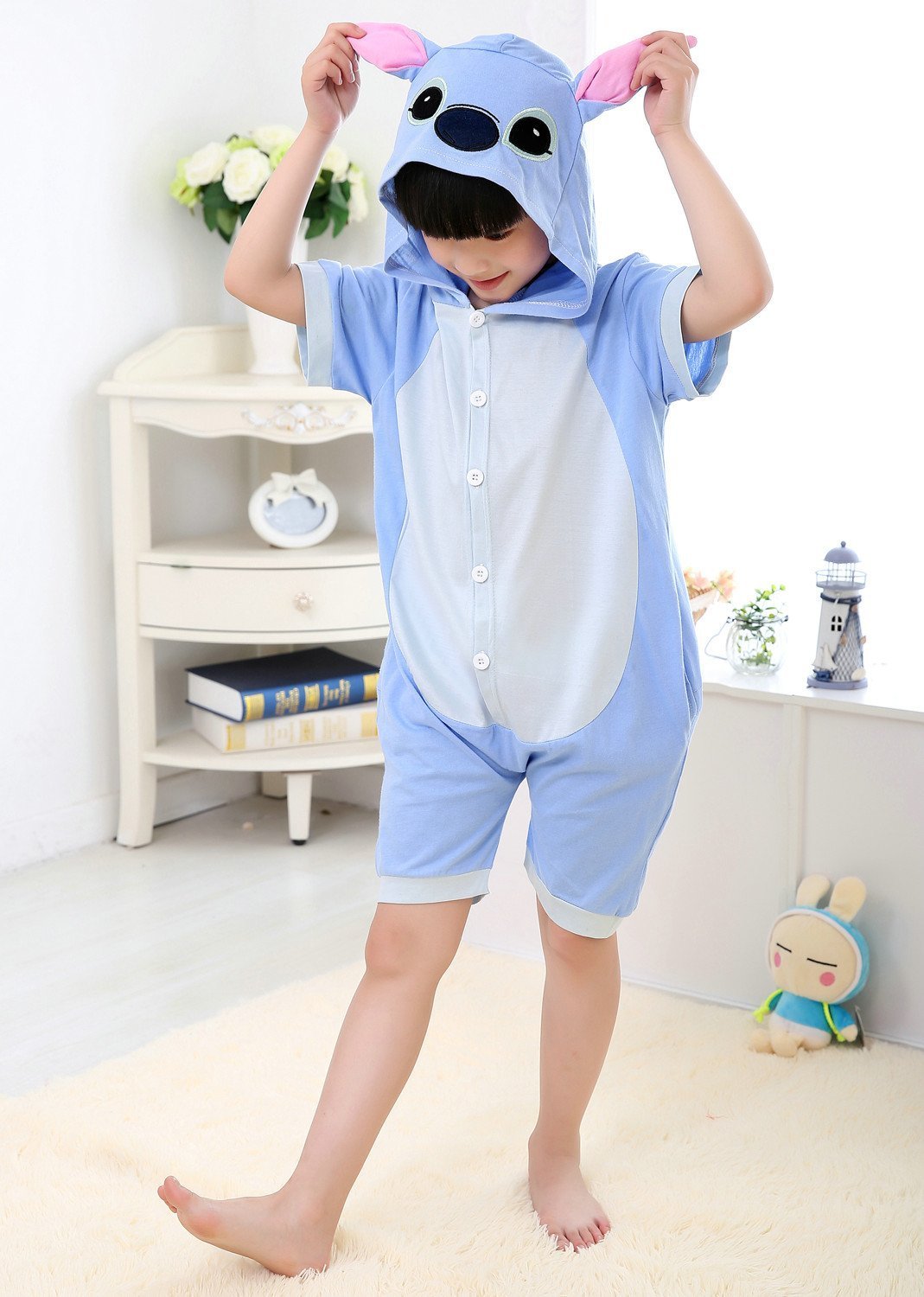 Buykigurumi Stitch kids Animal Onesies Summer Pajamas Costume Now Cheaper With 3 - 5 Days Ship - PajamasBuy