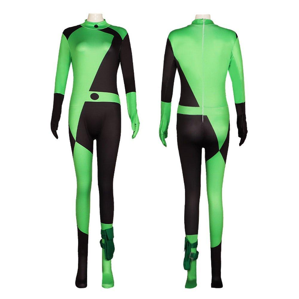 Kim Possible Shego Costume Bodysuit Jumpsuit Party Halloween - Pajamasbuy