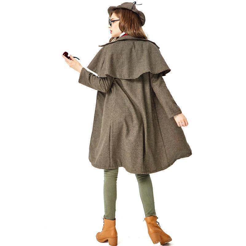 Lady Sherlock Holmes Cosplay Costume Halloween Coat Outfits Women - Pajamasbuy