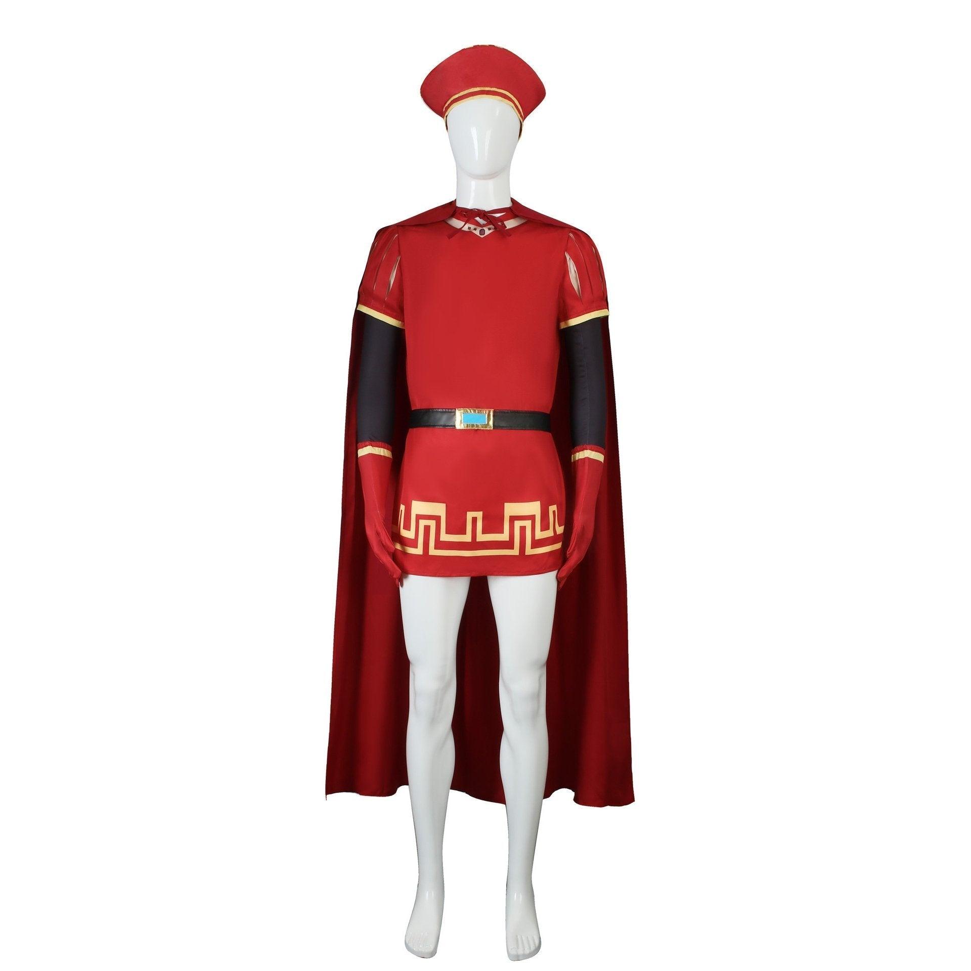 Lord Farquaad Halloween Cosplay Costume Shrek Red Robe Cape - Pajamasbuy