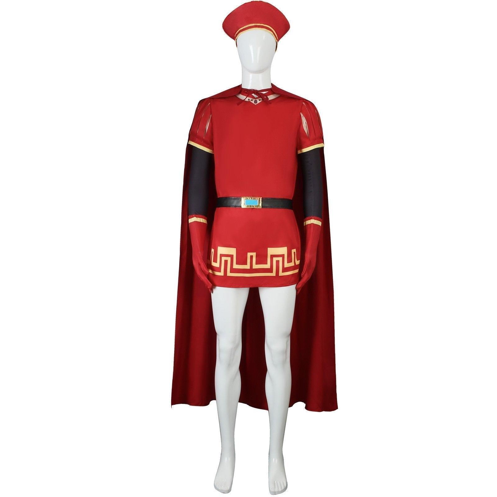 Lord Farquaad Halloween Cosplay Costume Shrek Red Robe Cape - Pajamasbuy