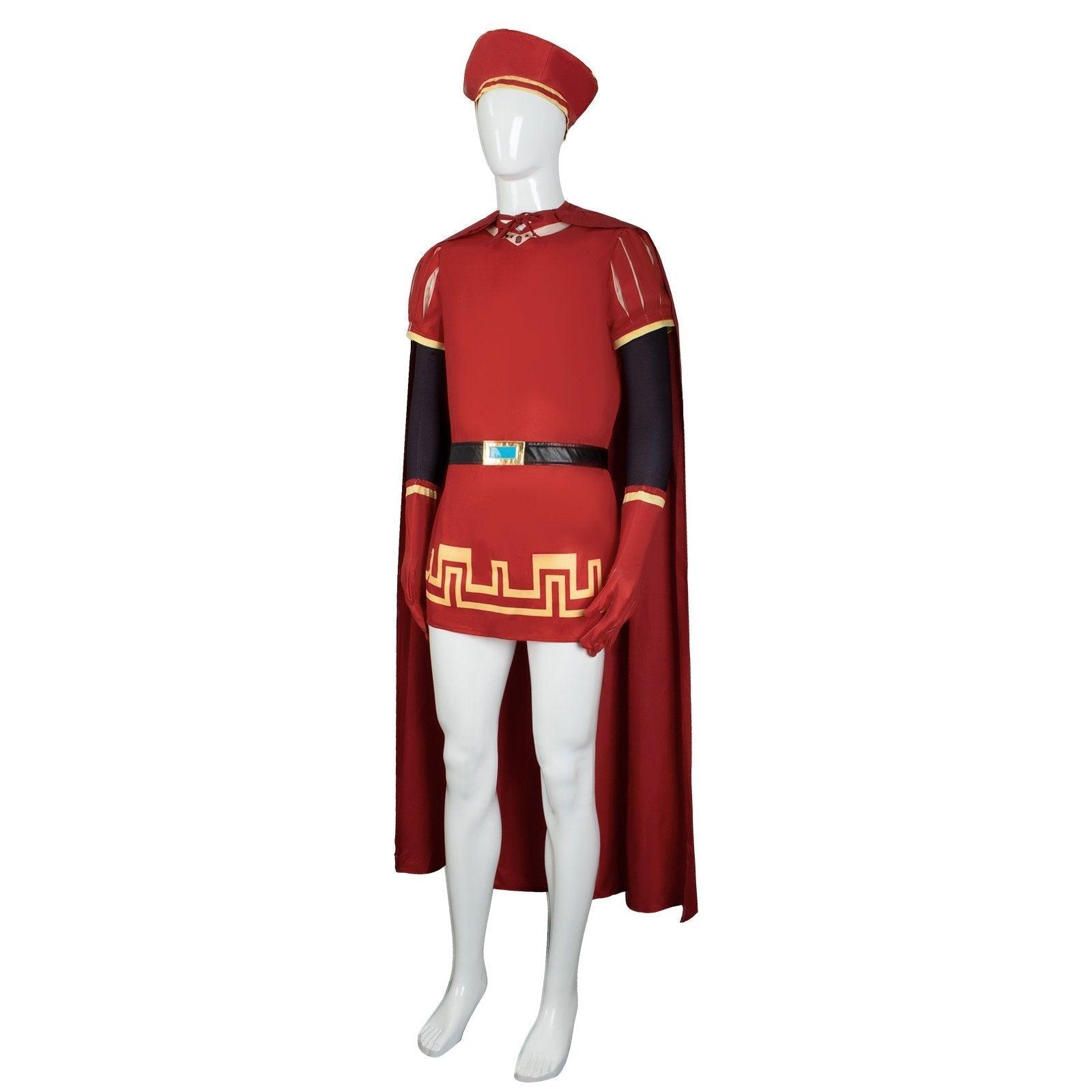 Lord Farquaad Halloween Cosplay Costume Shrek Red Robe Cape - Pajamasbuy