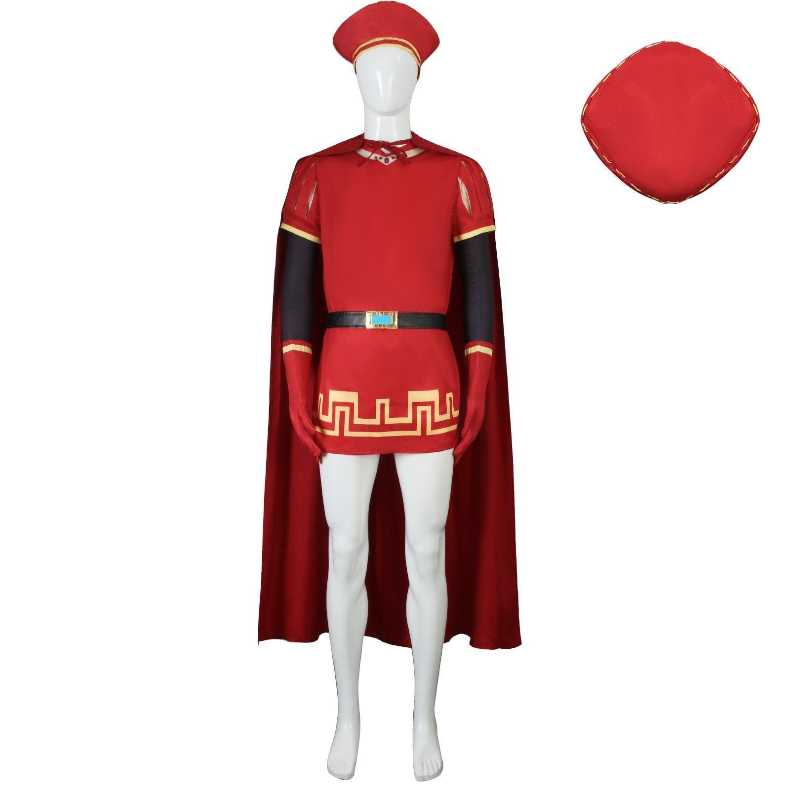 Lord Farquaad Halloween Cosplay Costume Shrek Red Robe Cape - Pajamasbuy