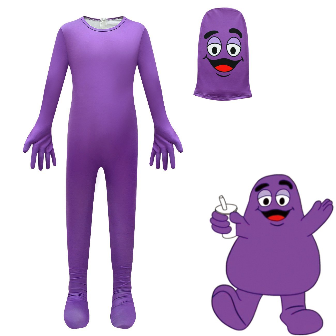 BuyMcDonald's Grimace Shake Costume Kids Boys Girls Cosplay Game Halloween Now Cheaper With 3 - 5 Days Ship - PajamasBuy