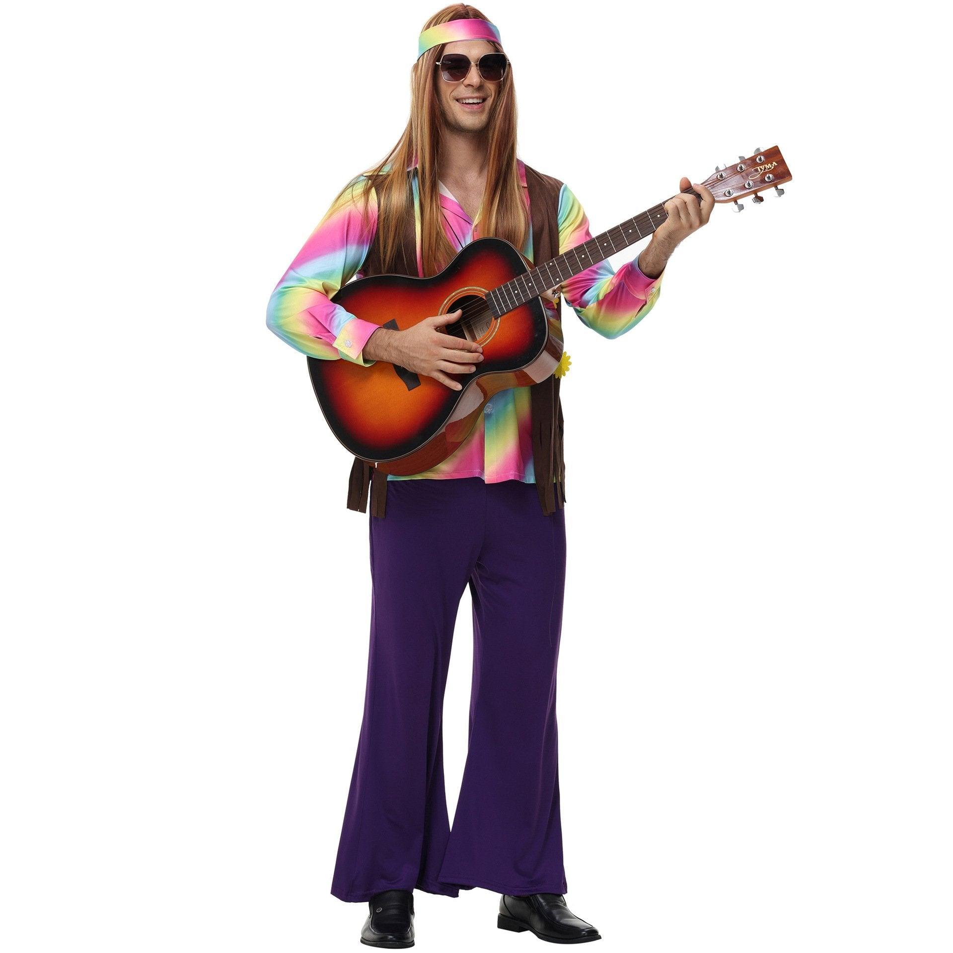 men's 70s disco hippie costume music festival rock dance party - Pajamasbuy