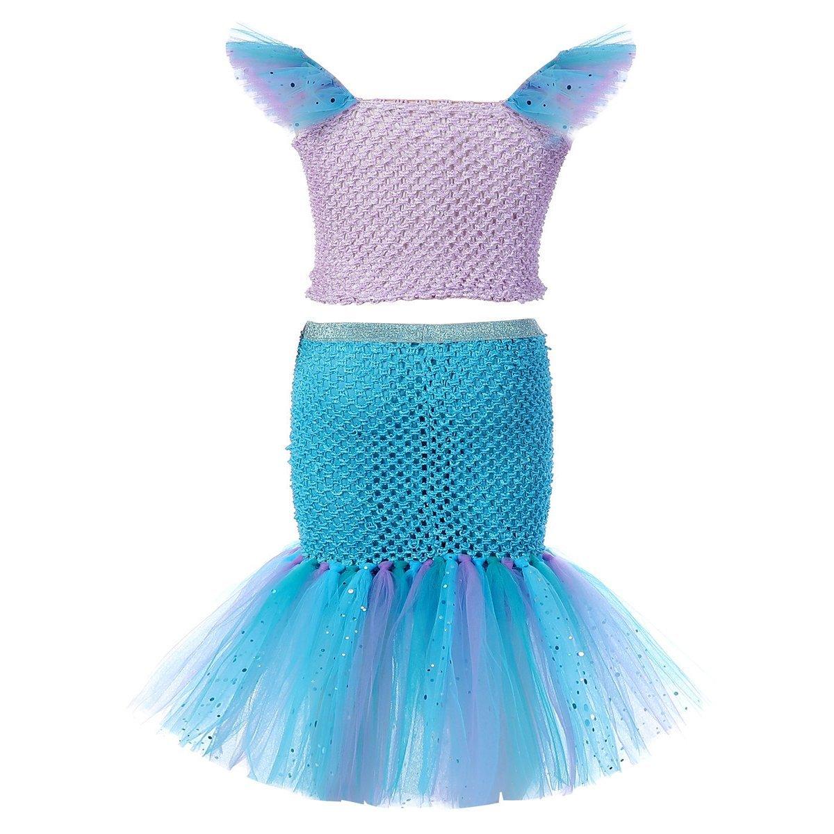 Mermaid Princess Costume Kids Girls Cosplay Party Tutu Dress Halloween Outfit - Pajamasbuy