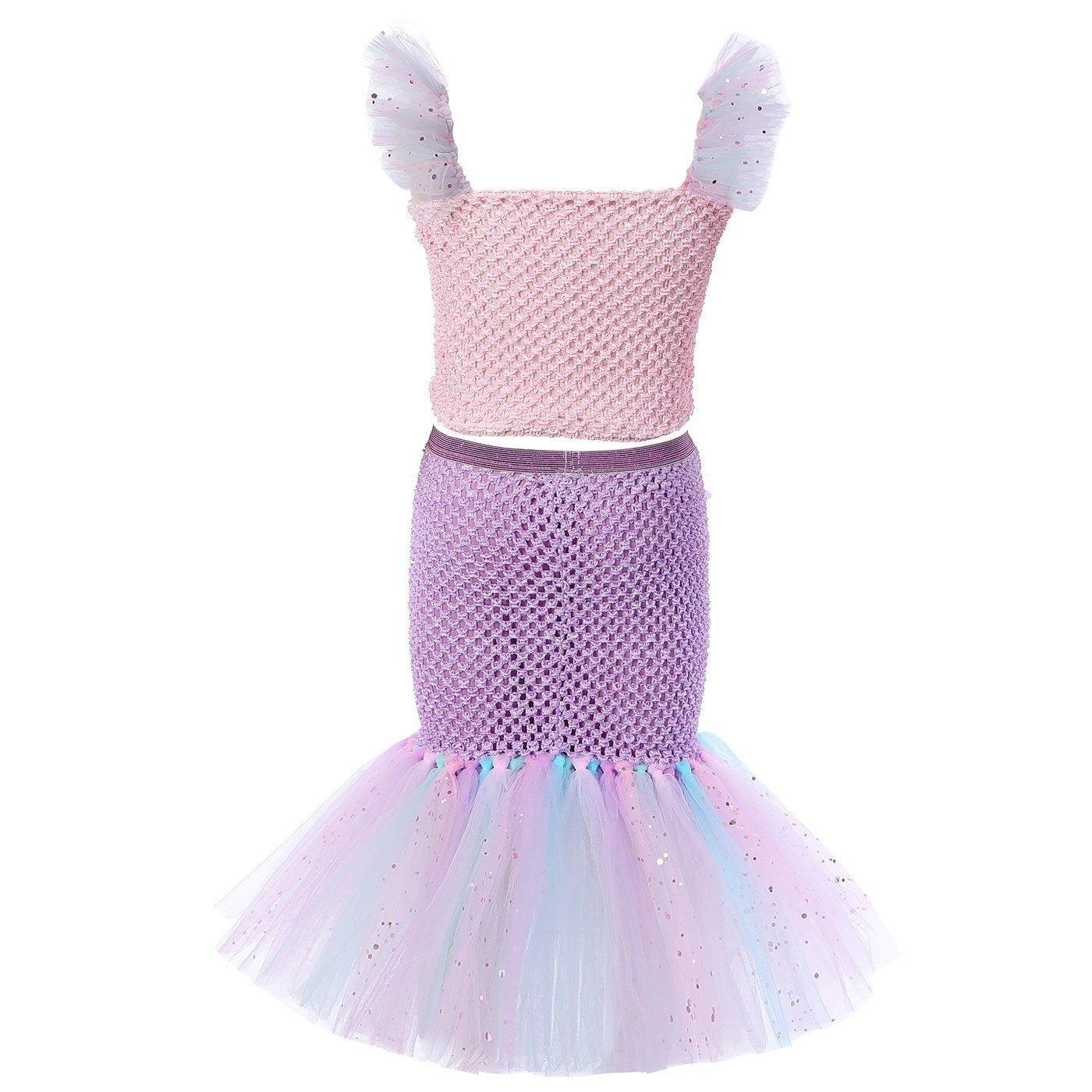 Mermaid Princess Costume Kids Girls Cosplay Party Tutu Dress Halloween Outfit - Pajamasbuy