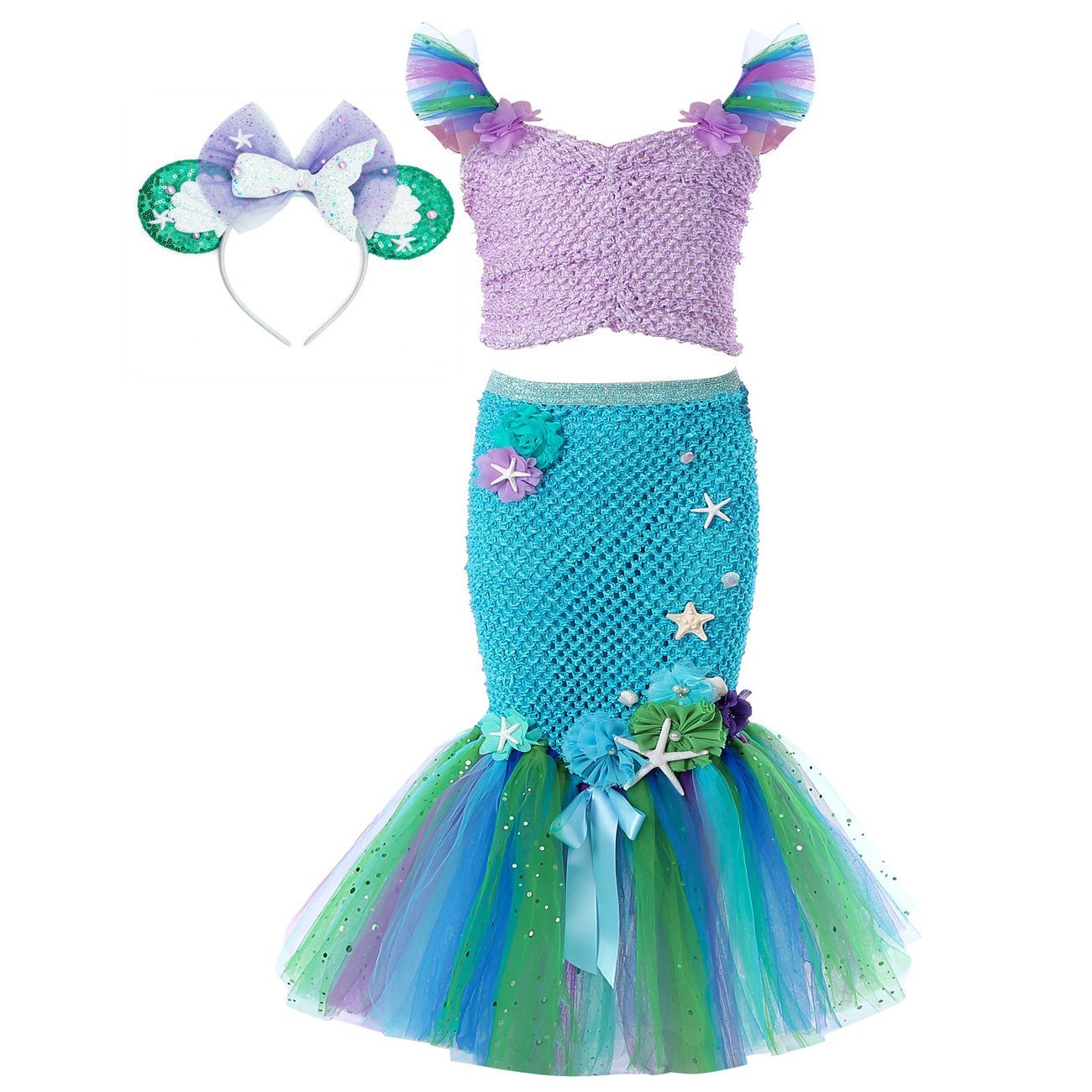 BuyMermaid Princess Costume Kids Girls Cosplay Party Tutu Dress Halloween Outfit Now Cheaper With 3 - 5 Days Ship - PajamasBuy